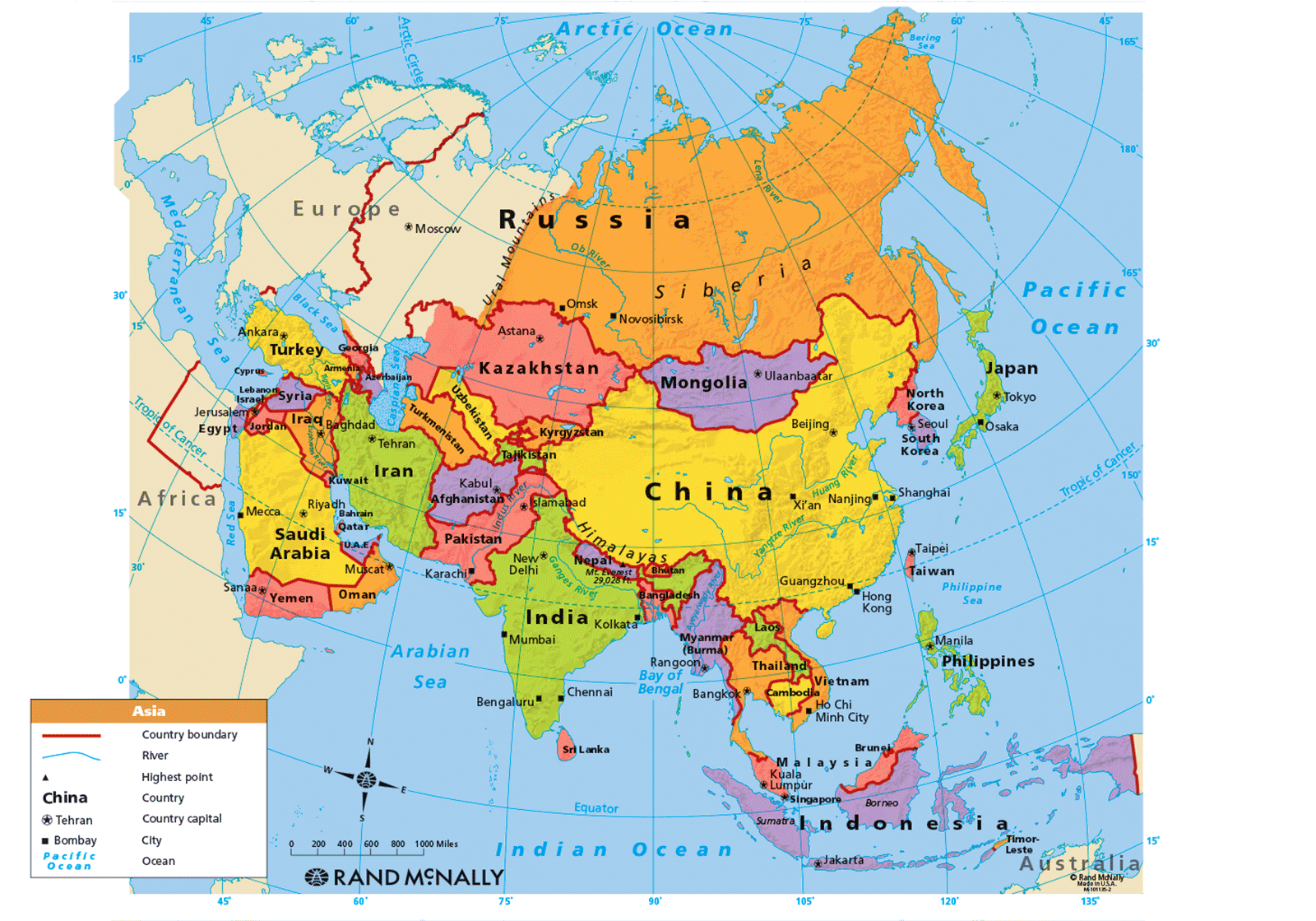 best of Map political Asian