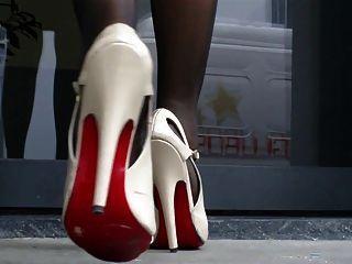 Nylon heels sandals