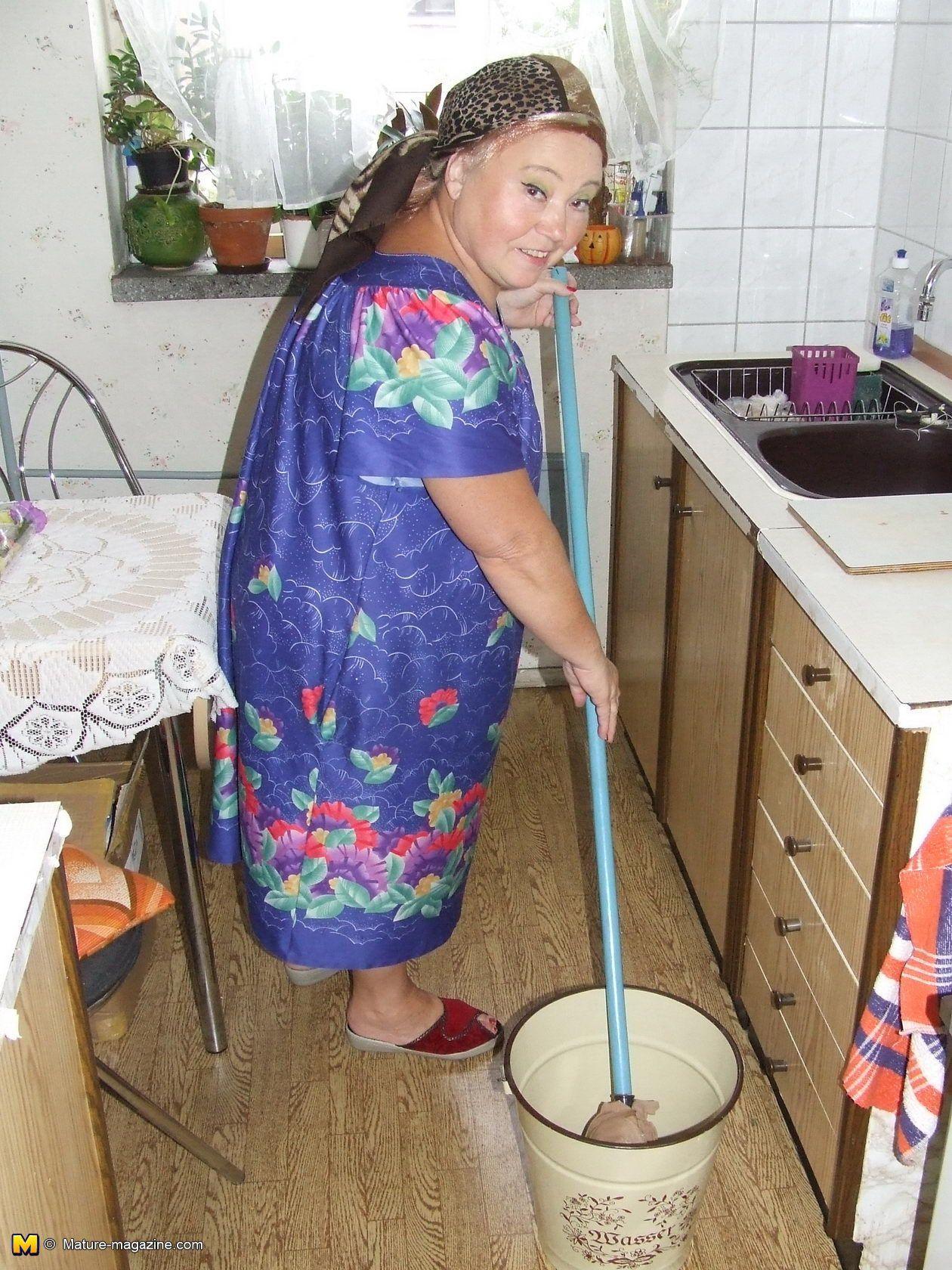 Granny cleaning