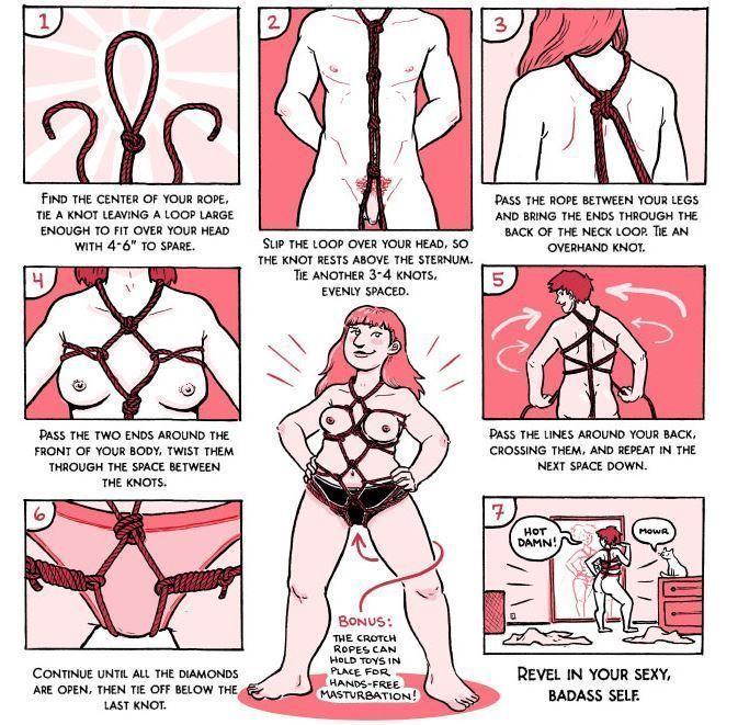 Bondage rope tieing instructions