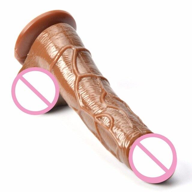 Realistic dildo with suction cup base