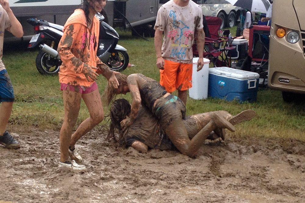 Mud wrestling and amateur