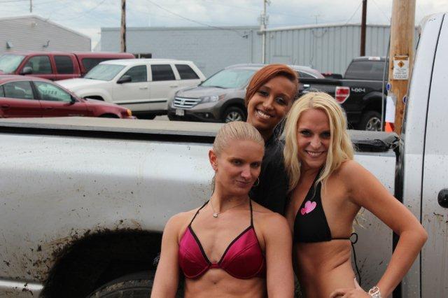 Girls in dunk tank in bikinis