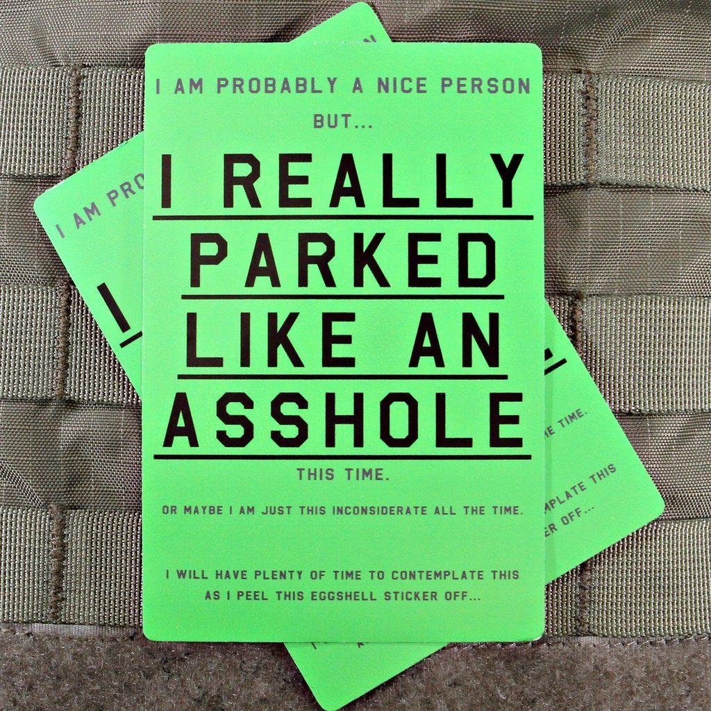 Asshole parking sticker