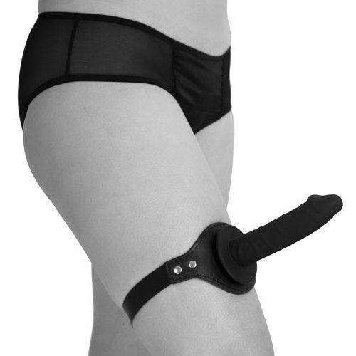 Leg strap on realistic vibrating dildo