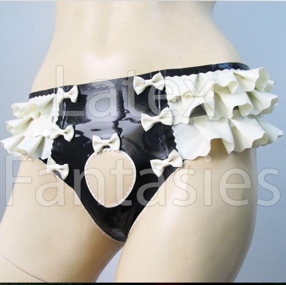 Transvestite latex underwear