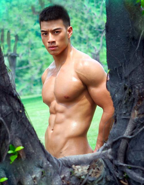 Naked asian male model