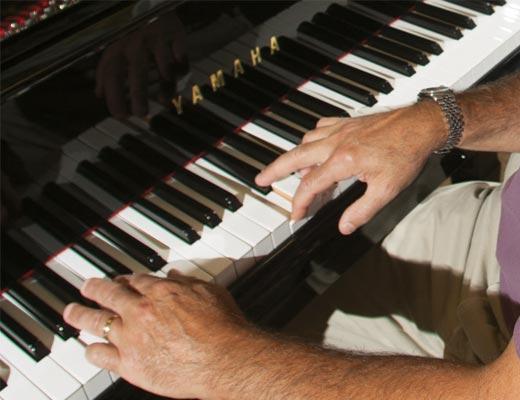 Adult hand coordination learning piano