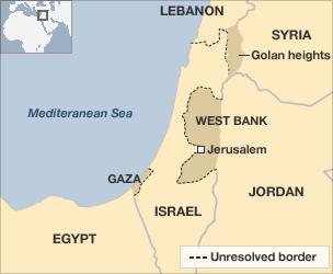 Gaza strip and the west bank
