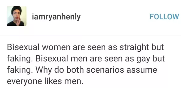 Bisexual man straight woman