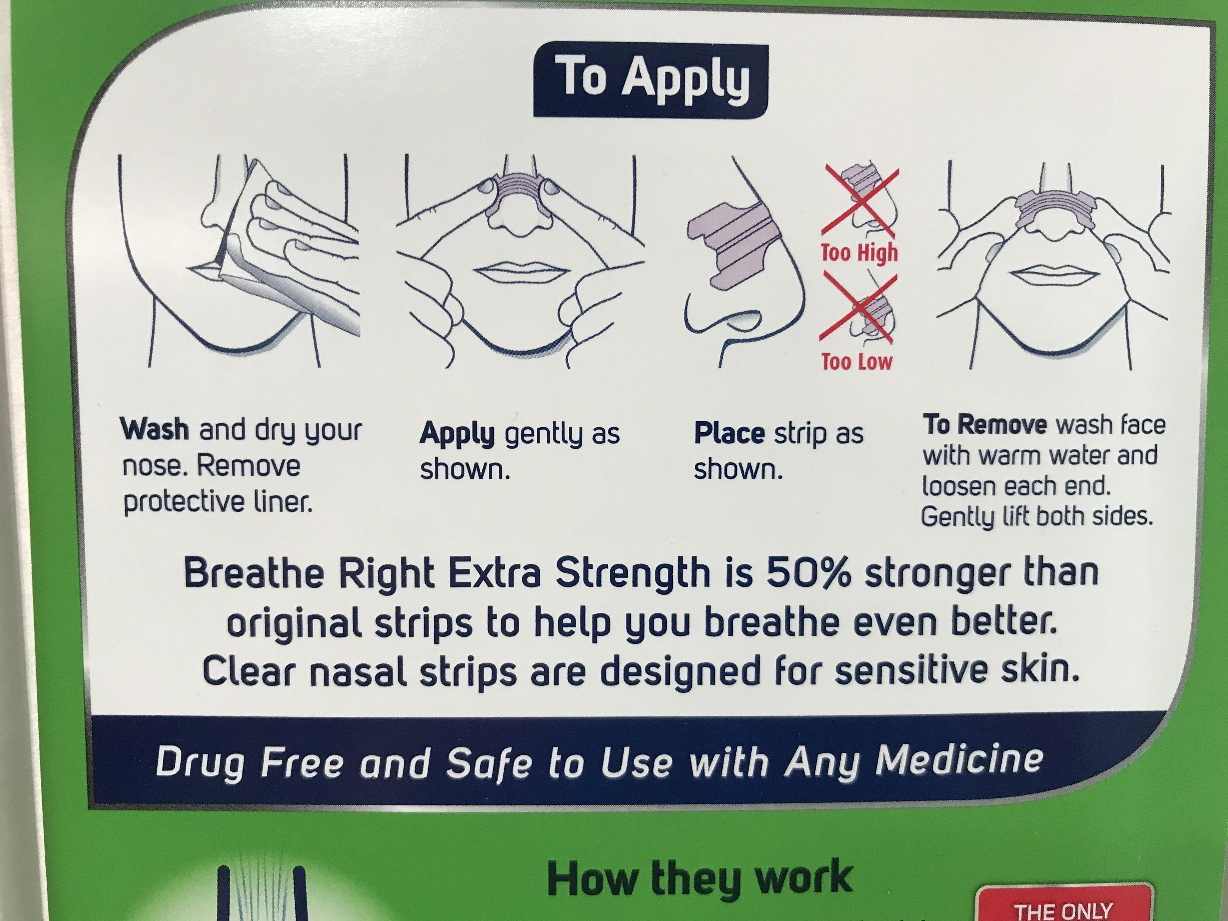 Breathe right strip instructions