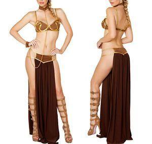 Dressing in leias slave bikini