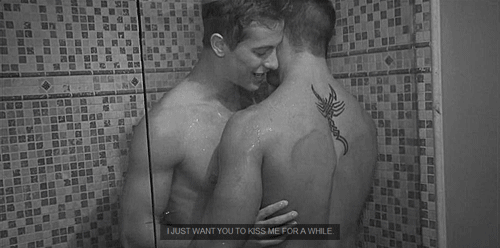 Gay shower kiss