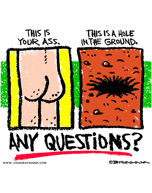 Ass and a hole in the ground