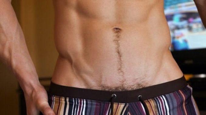 Men with shaved pubic area