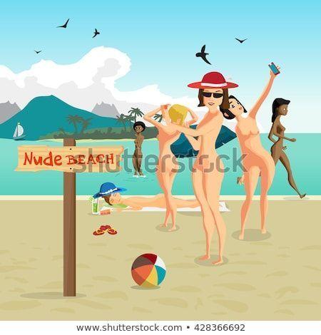 Nudist summer beach