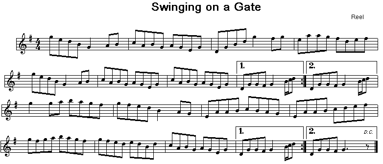 Champ reccomend Swinging on a gate sheet music
