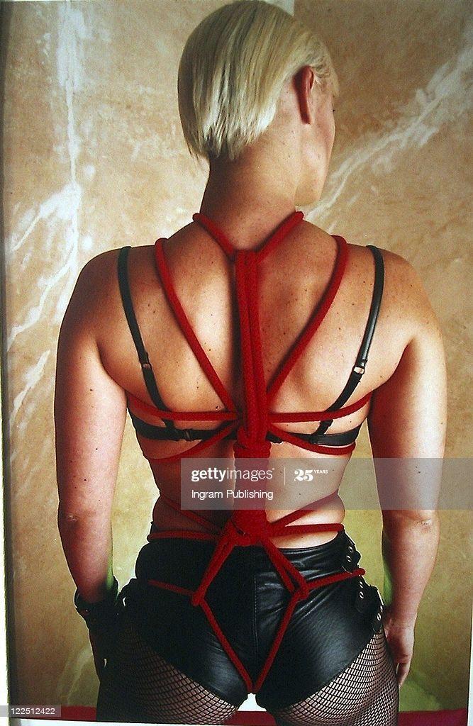 Woman in tight bondage